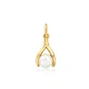 Rs Pure By Ross-simons 4.5-5mm Cultured Pearl Wishbone Charm In 14kt Yellow Gold In Gold