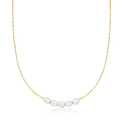 Rs Pure By Ross-simons 5.5-6mm Cultured Pearl Necklace In 14kt Yellow Gold