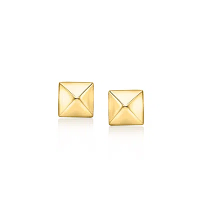 Rs Pure By Ross-simons 6mm 14kt Yellow Gold Pyramid Stud Earrings