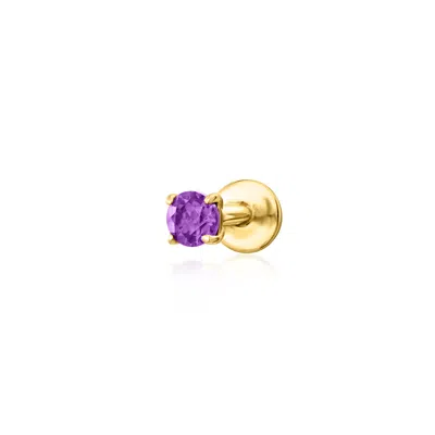 Rs Pure By Ross-simons Amethyst Flat-back Earrings In 14kt Yellow Gold
