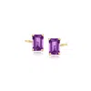 Rs Pure By Ross-simons Amethyst Stud Earrings In 14kt Yellow Gold In Purple