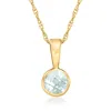 Rs Pure By Ross-simons Aquamarine Pendant Necklace In 14kt Yellow Gold In Multi