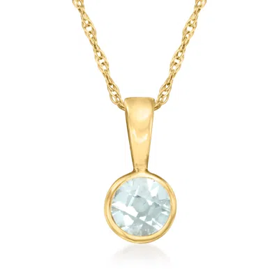 Rs Pure By Ross-simons Aquamarine Pendant Necklace In 14kt Yellow Gold In Multi