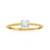 Rs Pure By Ross-simons Aquamarine Roped Ring In 14kt Yellow Gold In Blue