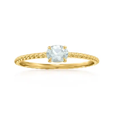 Rs Pure By Ross-simons Aquamarine Roped Ring In 14kt Yellow Gold In Blue