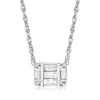 Rs Pure By Ross-simons Baguette And Round Diamond Cluster Pendant Necklace In Sterling Silver In Multi