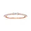 RS PURE BY ROSS-SIMONS BAGUETTE AND ROUND DIAMOND RING IN 14KT ROSE GOLD