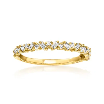 Rs Pure By Ross-simons Baguette And Round Lab-grown Diamond Ring In 18kt Gold Vermeil In White
