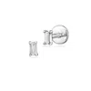 Rs Pure By Ross-simons Baguette Diamond Flat-back Stud Earrings In Sterling Silver In Gray