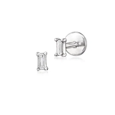 Rs Pure By Ross-simons Baguette Diamond Flat-back Stud Earrings In Sterling Silver In Gray