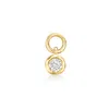 Rs Pure By Ross-simons Bezel-set Diamond Hoop Charms In 14kt Yellow Gold
