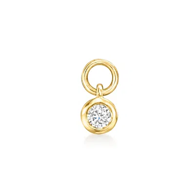 RS PURE BY ROSS-SIMONS BEZEL-SET DIAMOND HOOP CHARMS IN 14KT YELLOW GOLD