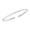 Rs Pure By Ross-simons Bezel-set Diamond Open-space Cuff Bracelet In Sterling Silver In Multi