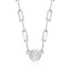 Rs Pure By Ross-simons Bezel-set Diamond Paper Clip Link Necklace In Sterling Silver In Multi