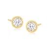 Rs Pure By Ross-simons Bezel-set Diamond Stud Earrings In 14kt Yellow Gold In White
