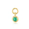 Rs Pure By Ross-simons Bezel-set Emerald Hoop Charms In 14kt Yellow Gold In Gold