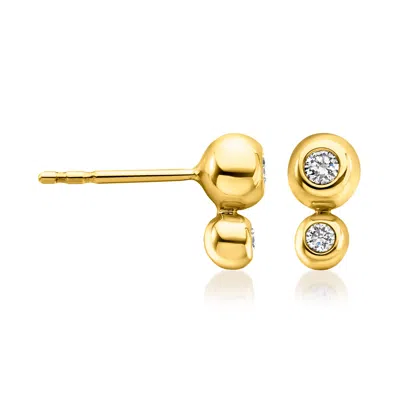Rs Pure By Ross-simons Bezel-set Lab-grown Diamond Drop Earrings In 18kt Gold Over Sterling