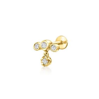 Rs Pure By Ross-simons Bezel-set Lab-grown Diamond Flat-back Earrings In 14kt Yellow Gold