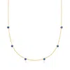 Rs Pure By Ross-simons Bezel-set Lab-grown Sapphire Station Necklace In 18kt Gold Vermeil In Multi