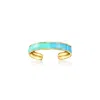 Rs Pure By Ross-simons Blue And Turquoise Enamel Toe Ring In 14kt Yellow Gold In Yellow