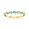 RS PURE BY ROSS-SIMONS BLUE ENAMEL AND DIAMOND-ACCENTED RING IN 14KT YELLOW GOLD