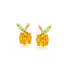 RS PURE BY ROSS-SIMONS CITRINE AND . PERIDOT PEACH EARRINGS IN 14KT YELLOW GOLD