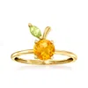 Rs Pure By Ross-simons Citrine And . Peridot Peach Ring In 14kt Yellow Gold In Yellow