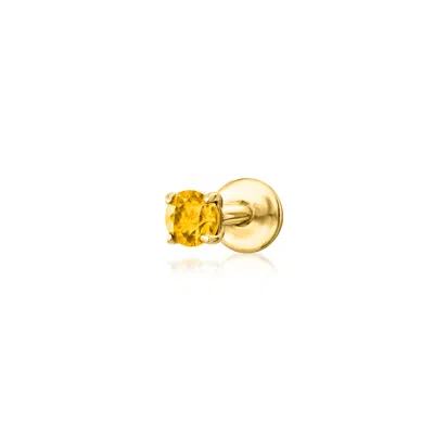 Rs Pure By Ross-simons Citrine Flat-back Earrings In 14kt Yellow Gold