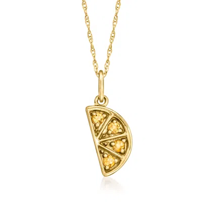 Rs Pure By Ross-simons Citrine Orange Slice Pendant Necklace In 14kt Yellow Gold In Multi