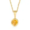 Rs Pure Ross-simons Citrine Pendant Necklace In 14kt Yellow Gold. 16 Inches In Gold