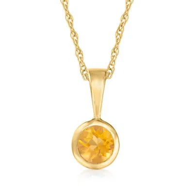 Rs Pure By Ross-simons Citrine Pendant Necklace In 14kt Yellow Gold In Multi