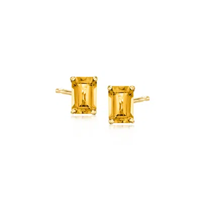 Rs Pure By Ross-simons Citrine Stud Earrings In 14kt Yellow Gold
