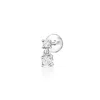 Rs Pure By Ross-simons Diamond 2-stone Flat-back Stud Earrings In Sterling Silver In Metallic