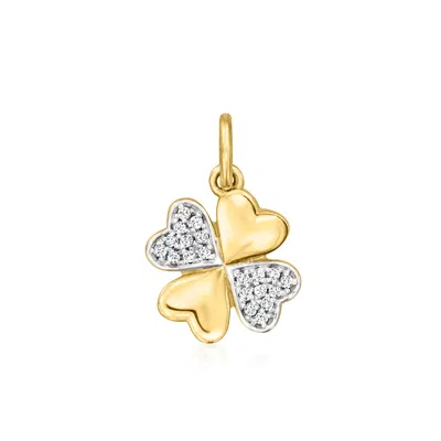 Rs Pure By Ross-simons Diamond 4-leaf Clover Charm In 14kt Yellow Gold