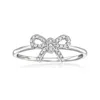 Rs Pure By Ross-simons Diamond-accented Bow Ring In Sterling Silver In White