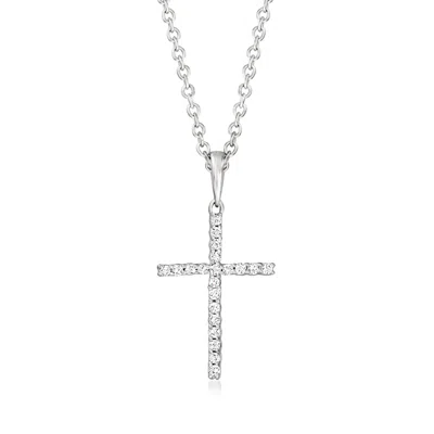 Rs Pure By Ross-simons Diamond-accented Cross Pendant Necklace In Sterling Silver In Multi