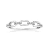 Rs Pure By Ross-simons Diamond-accented Paper Clip Link Ring In Sterling Silver In White