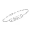 RS PURE BY ROSS-SIMONS DIAMOND-ACCENTED PERSONALIZED PAPER CLIP LINK BAR BRACELET IN STERLING SILVER
