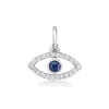 Rs Pure By Ross-simons Diamond And Sapphire Evil Eye Charm In Sterling Silver In Metallic