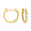 Rs Pure By Ross-simons Diamond Bezel Huggie Hoop Earrings In 14kt Yellow Gold In White