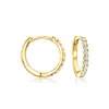 Rs Pure By Ross-simons Diamond Charm-compatible Huggie Hoop Earrings In 14kt Yellow Gold In White