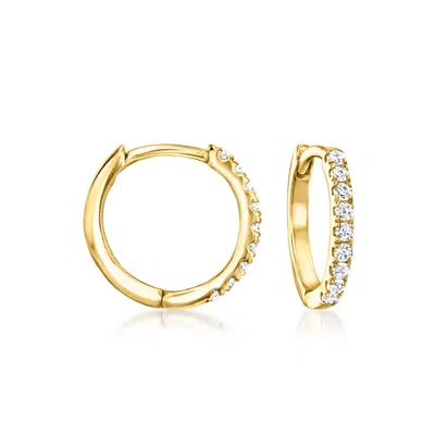 Rs Pure By Ross-simons Diamond Charm-compatible Huggie Hoop Earrings In 14kt Yellow Gold In White