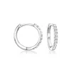 Rs Pure By Ross-simons Diamond Charm-compatible Huggie Hoop Earrings In Sterling Silver In White