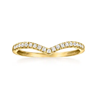 Rs Pure By Ross-simons Diamond Chevron Ring In 14kt Yellow Gold In White