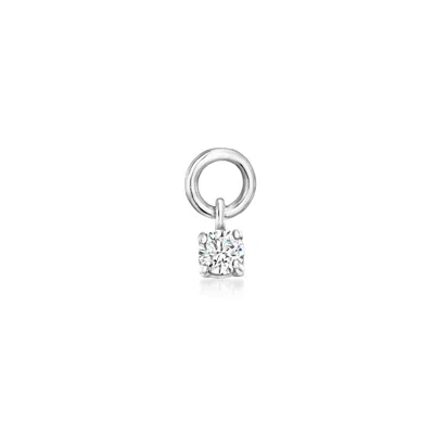 Rs Pure By Ross-simons Diamond Circle Hoop Charms In Sterling Silver In Metallic