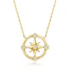 Rs Pure By Ross-simons Diamond Compass Necklace In 14kt Yellow Gold In Multi