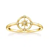 Rs Pure By Ross-simons Diamond Compass Ring In 14kt Yellow Gold In White