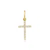 Rs Pure By Ross-simons Diamond Cross Charm In 14kt Yellow Gold In White