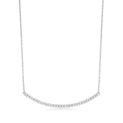 Rs Pure By Ross-simons Diamond Curved Bar Necklace In Sterling Silver In Multi