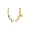 Rs Pure By Ross-simons Diamond Curved Flat-back Ear Climbers In 14kt Yellow Gold In Gold